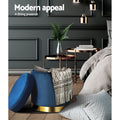 Artiss Velvet Ottoman Storage Footstool - Navy, Multifunctional Design - SuperSaverAU - view 4