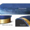 Artiss Velvet Ottoman Storage Footstool - Navy, Multifunctional Design - SuperSaverAU - view 5