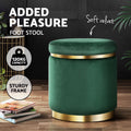 Artiss Round Velvet Foot Stool - Green - SuperSaverAU - view 3