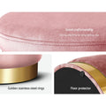 Artiss Round Velvet Foot Stool - Pink - SuperSaverAU - view 5