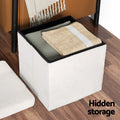 Artiss Janeska Ottoman Storage Foot Stool in White Teddy - SuperSaverAU - view 5