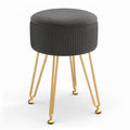 Artiss Round Velvet Footstool with Storage - Grey - SuperSaverAU - view 1