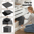 Artiss Footstool 40cm x 40cm x 40cm - Grey Faux Linen with Hidden Storage - SuperSaverAU - view 4
