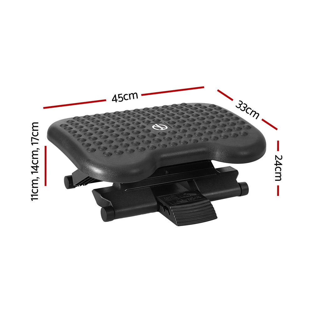 Artiss Adjustable Foot Rest Stool for Office Comfort Black