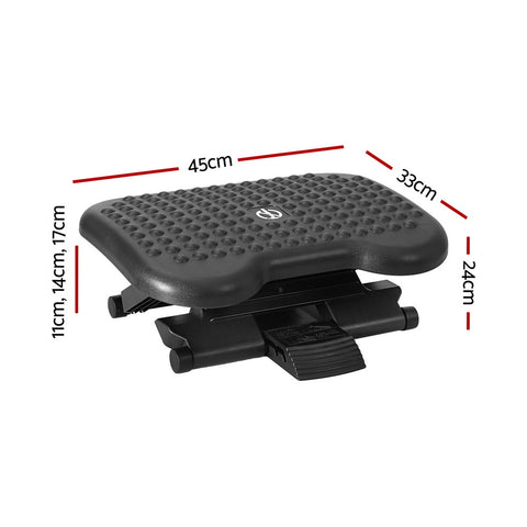 Artiss Adjustable Foot Rest Stool for Office Comfort Black - SuperSaverAU - view 2