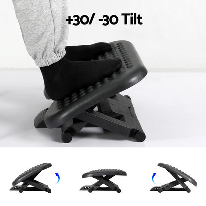 Artiss Adjustable Foot Rest Stool for Office Comfort Black