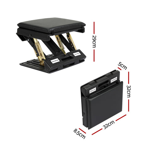 Artiss Black Under Desk Foot Rest Stool Adjustable Massage Footrest Pad