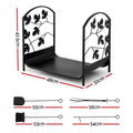 Gardeon Firewood Rack 48cm Heavy-Duty Outdoor Storage with Tools, Black - SuperSaverAU - view 2