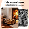 Gardeon Firewood Rack 48cm Heavy-Duty Outdoor Storage with Tools, Black - SuperSaverAU - view 6