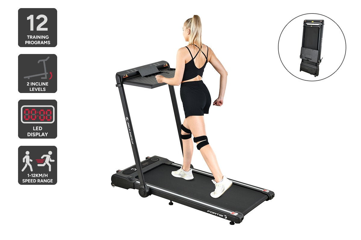 Fortis 420mm Foldable Walking and Jogging Manual Incline Treadmill - SuperSaverAU - view 1