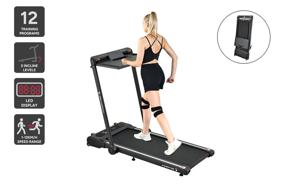 Fortis 420mm Foldable Walking and Jogging Manual Incline Treadmill - SuperSaverAU - view 1
