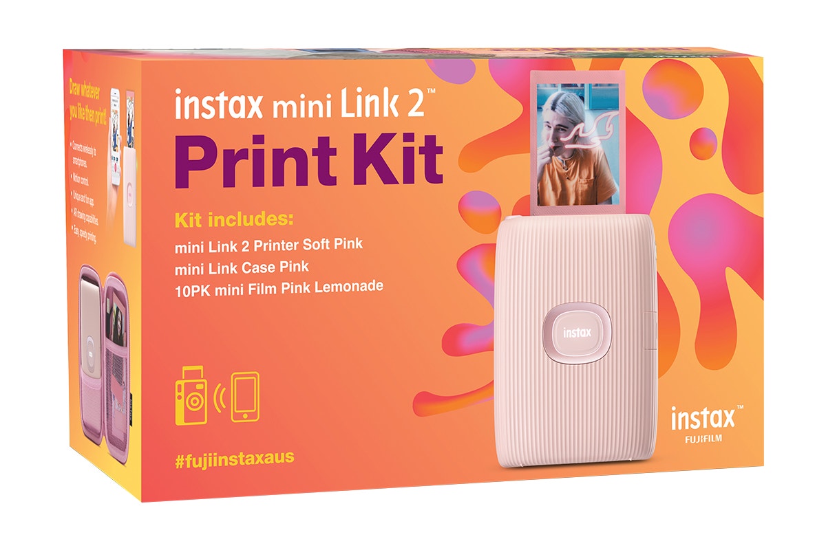 Fujifilm Instax Mini Link 2 Smartphone Printer Bundle (Soft Pink)