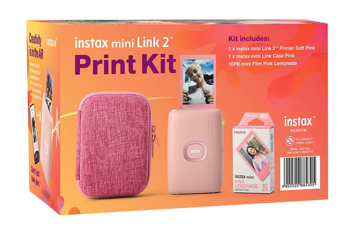 Fujifilm Instax Mini Link 2 Smartphone Printer Bundle (Soft Pink)