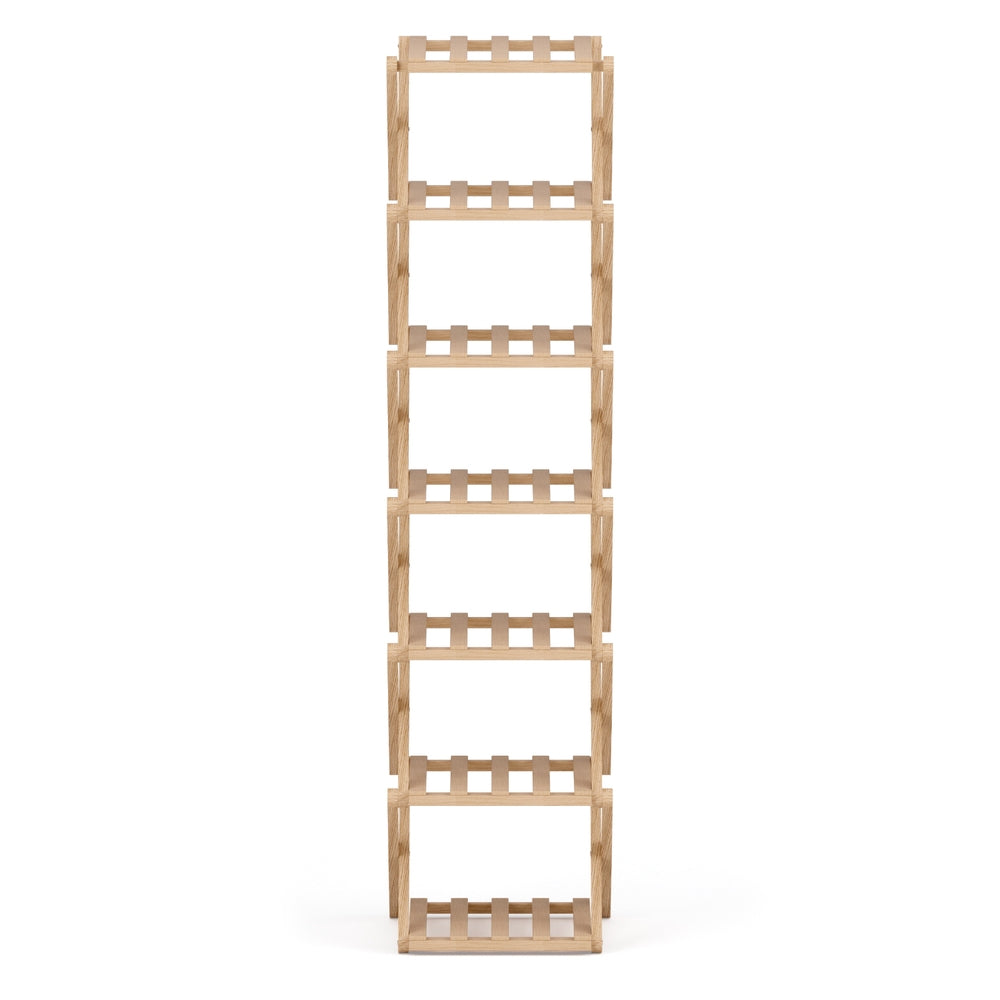 Artiss 7 Tier Bamboo Foldable Shoe Rack Entryway Organiser Pine Finish