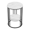 Artiss Sleek 2-Tier Round Coffee Table with Marble Effect - SuperSaverAU - view 3