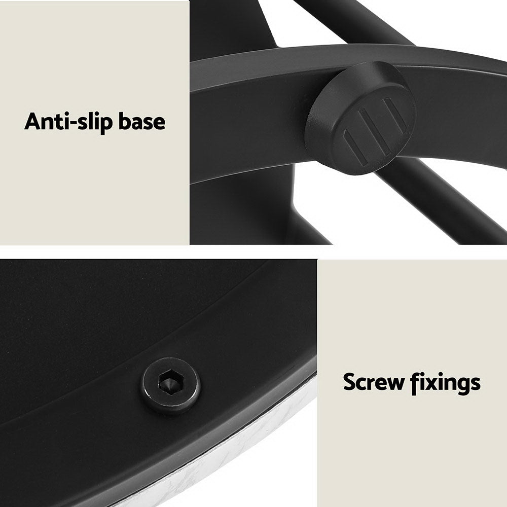 Artiss Sleek 2-Tier Round Coffee Table with Marble Effect