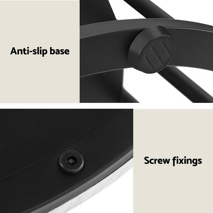 Artiss Sleek 2-Tier Round Coffee Table with Marble Effect