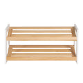 Artiss 2 Tier Shoe Rack for 6 Pairs White Kara - SuperSaverAU - view 3