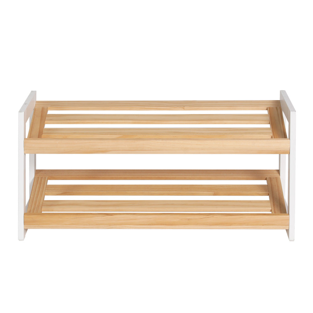 Artiss 2 Tier Shoe Rack for 6 Pairs White Kara - SuperSaverAU - view 3