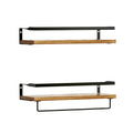 Artiss Melis Floating Wall Shelves Set of 2, Pine Wood, 15kg Capacity, Easy Install - SuperSaverAU - view 1