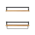 Artiss Melis Floating Wall Shelves Set of 2, Pine Wood, 15kg Capacity, Easy Install - SuperSaverAU - view 3