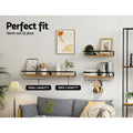 Artiss Melis Floating Wall Shelves Set of 2, Pine Wood, 15kg Capacity, Easy Install - SuperSaverAU - view 5