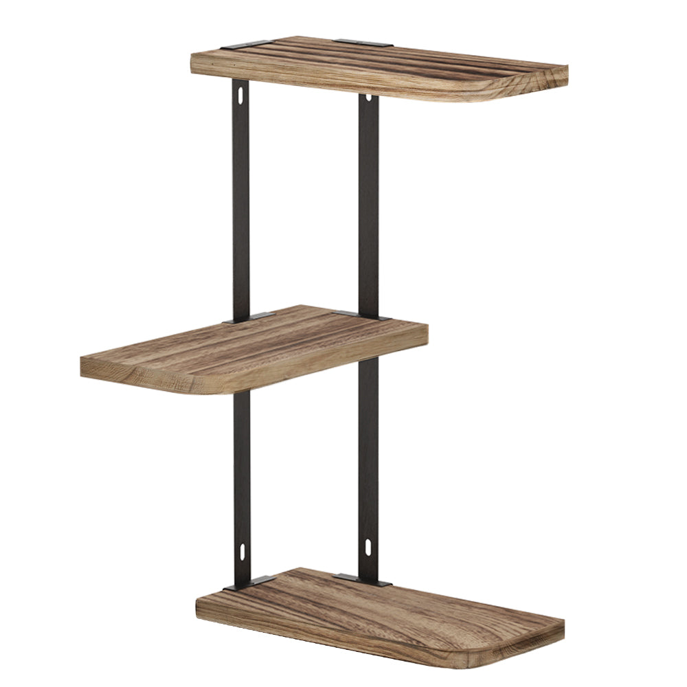 Artiss Floating Wall Shelf 3-Tier, 26cm x 13cm x 43.7cm, Paulownia Wood, Easy Assemble - SuperSaverAU - view 1
