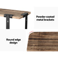 Artiss Floating Wall Shelf 3-Tier, 26cm x 13cm x 43.7cm, Paulownia Wood, Easy Assemble - SuperSaverAU - view 4