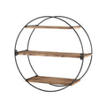 Artiss Floating Wall Shelf 3-Tier Round 50cm x 19cm x 50cm, Solid Wood, Easy Install - SuperSaverAU - view 1