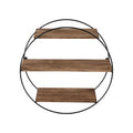 Artiss Floating Wall Shelf 3-Tier Round 50cm x 19cm x 50cm, Solid Wood, Easy Install - SuperSaverAU - view 3