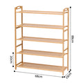 Artiss 5 Tier Bamboo Shoe Rack Pine Storage Organiser for Entryway Closet
