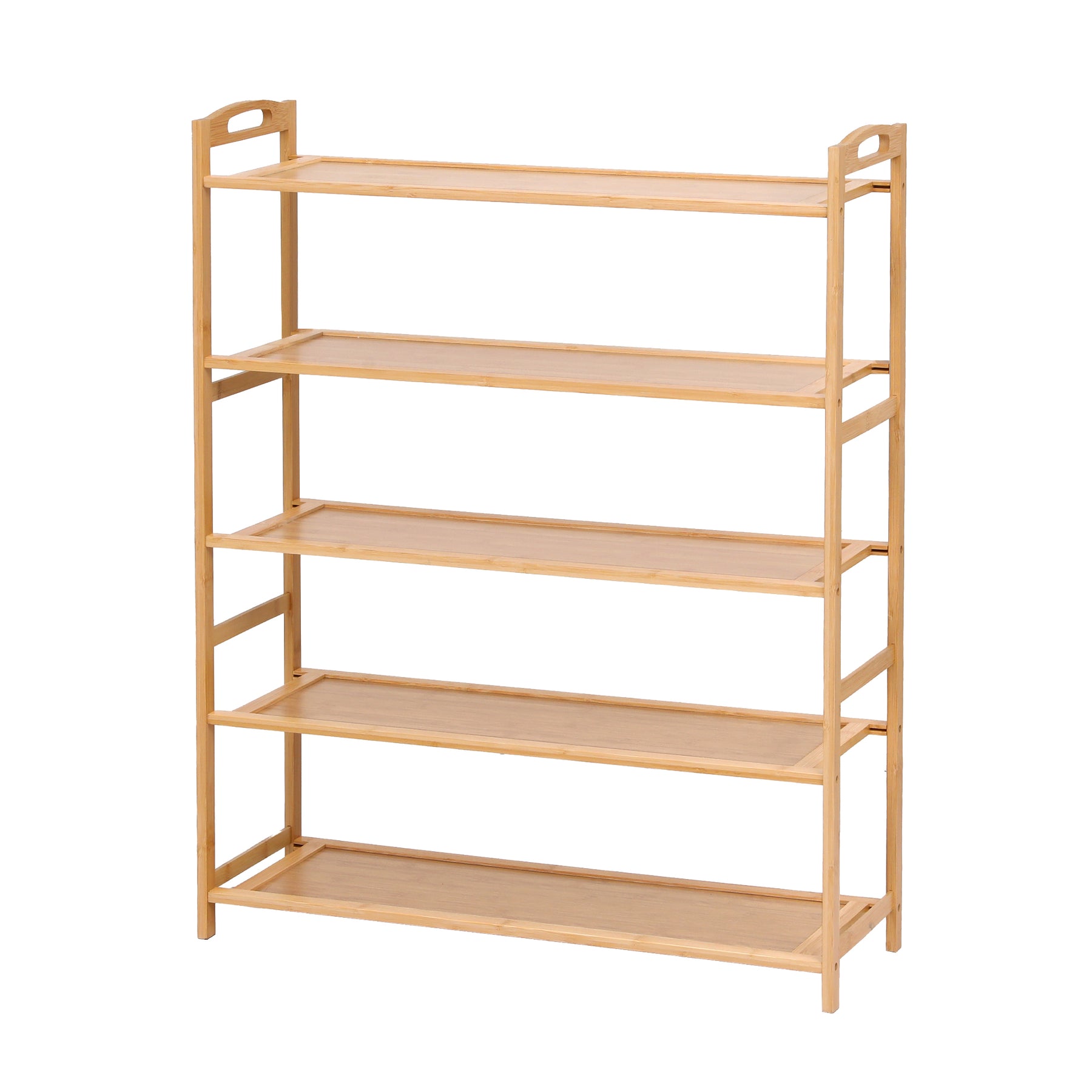 Artiss 5 Tier Bamboo Shoe Rack Pine Storage Organiser for Entryway Closet
