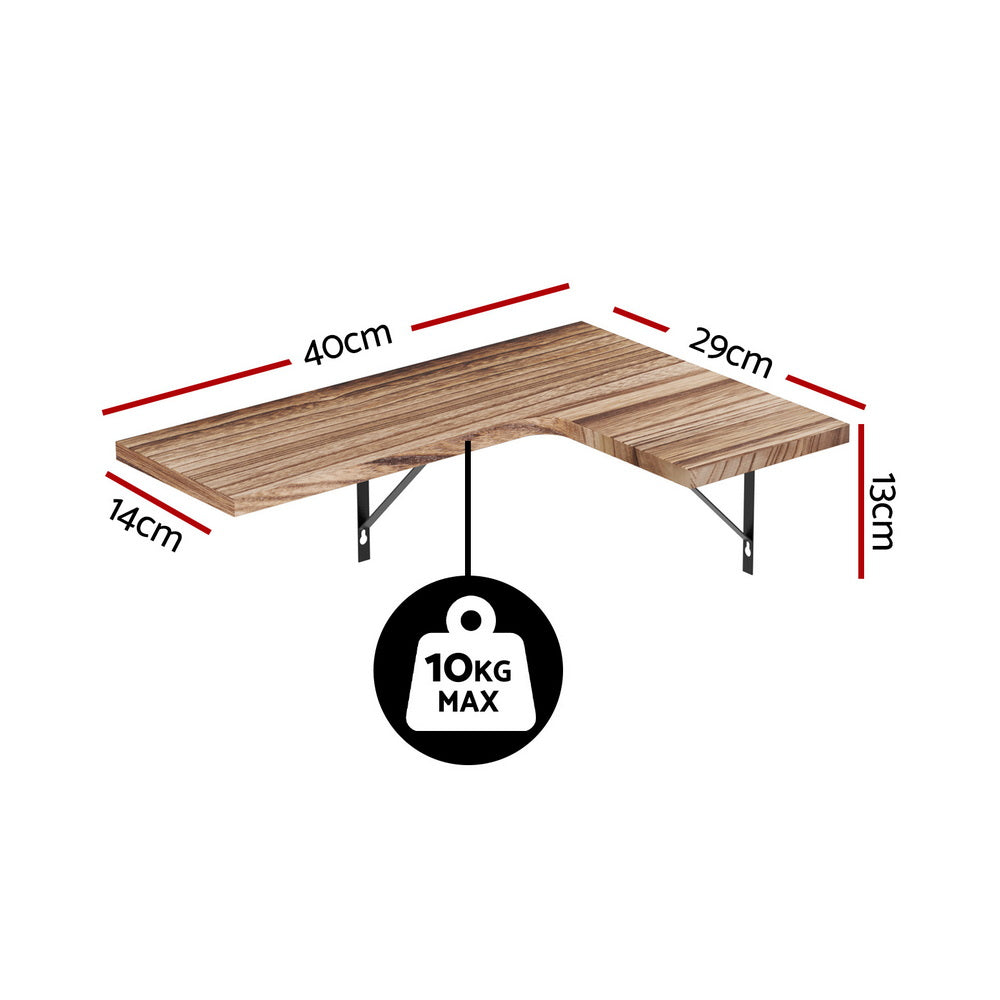 Artiss Set of 4 Floating Wall Shelves, Paulownia Wood, Space-Saving, Easy Assembly