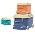 Keezi 3PCS Toy Storage Box Cute Car Toy Container Kids Toys Organiser Snack Boxes - SuperSaverAU - view 1