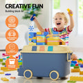 Keezi 3PCS Toy Storage Box Cute Car Toy Container Kids Toys Organiser Snack Boxes - SuperSaverAU - view 4