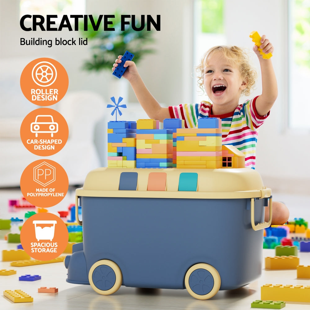 Keezi 3PCS Toy Storage Box Cute Car Toy Container Kids Toys Organiser Snack Boxes - SuperSaverAU - view 4