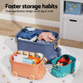 Keezi 3PCS Toy Storage Box Cute Car Toy Container Kids Toys Organiser Snack Boxes - SuperSaverAU - view 5