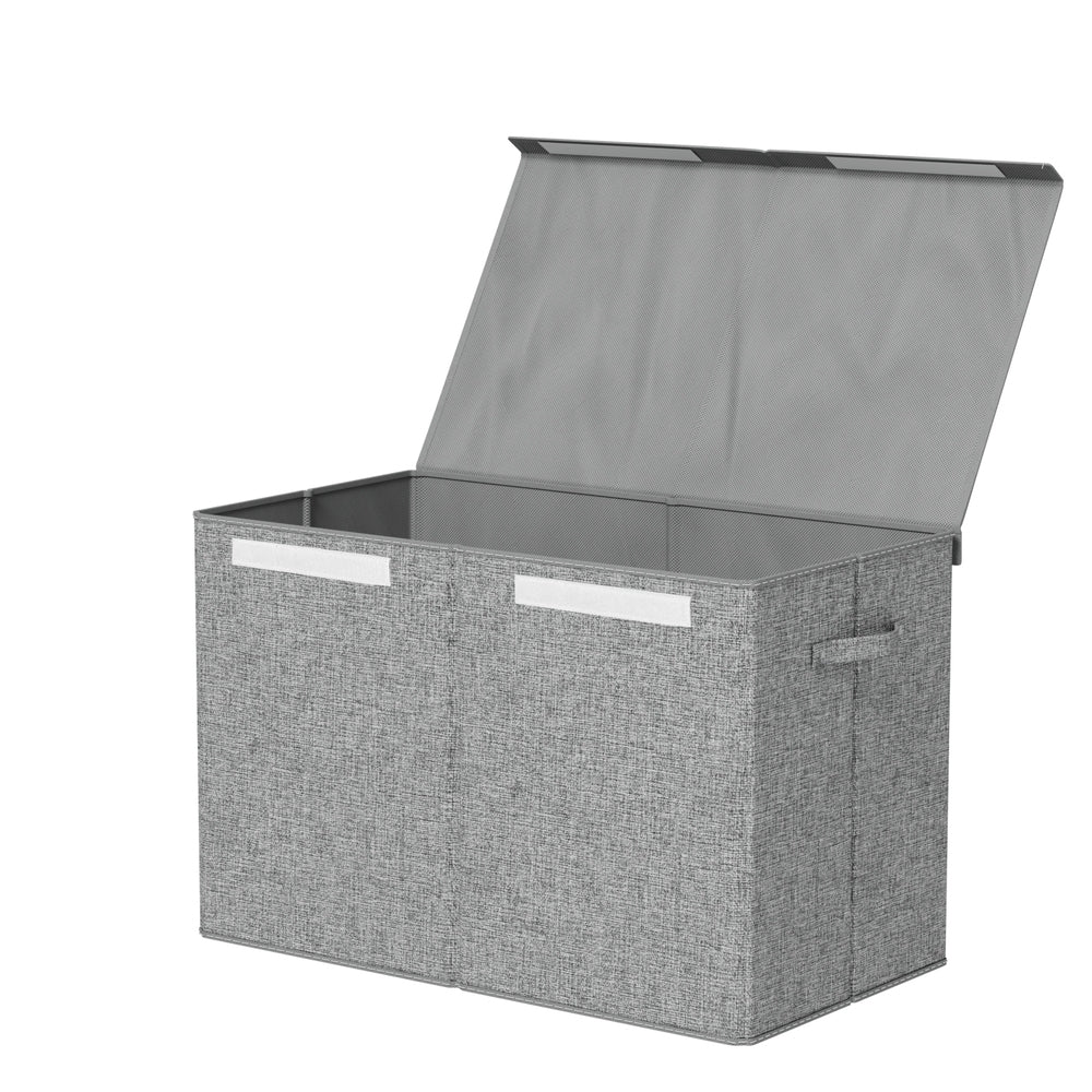 Keezi Large Toy Box Chest Storage with Flip-Top Lid Foldable Organizer Bins Grey - SuperSaverAU - view 1