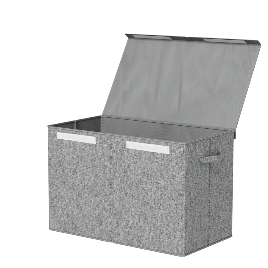 Keezi Large Toy Box Chest Storage with Flip-Top Lid Foldable Organizer Bins Grey - SuperSaverAU - view 1