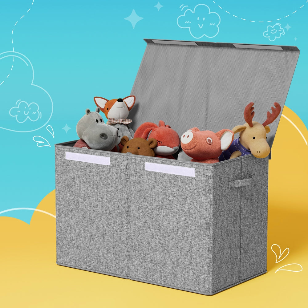 Keezi Large Toy Box Chest Storage with Flip-Top Lid Foldable Organizer Bins Grey - SuperSaverAU - view 7