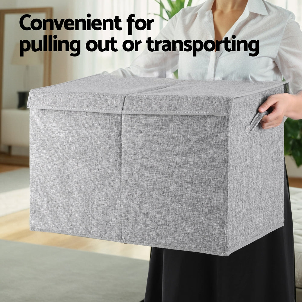 Keezi Large Toy Box Chest Storage with Flip-Top Lid Foldable Organizer Bins Grey - SuperSaverAU - view 5