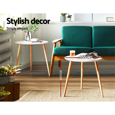 Artiss Coffee Table Round 50CM Callix - SuperSaverAU - view 4