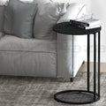 Artiss Coffee Table Side Table C-Shape Black 40cm x 40cm x 61.5cm, Durable, Space-Saving - SuperSaverAU - view 1