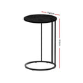 Artiss Coffee Table Side Table C-Shape Black 40cm x 40cm x 61.5cm, Durable, Space-Saving - SuperSaverAU - view 2