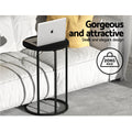 Artiss Coffee Table Side Table C-Shape Black 40cm x 40cm x 61.5cm, Durable, Space-Saving - SuperSaverAU - view 4
