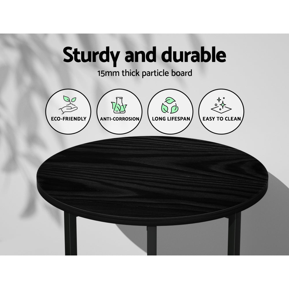 Artiss Coffee Table Side Table C-Shape Black 40cm x 40cm x 61.5cm, Durable, Space-Saving - SuperSaverAU - view 5