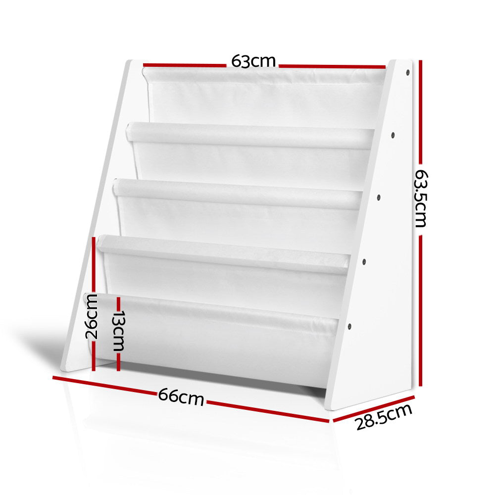 Keezi 4 Tiers Kids Bookshelf Magazine Shelf Children Bookcase Rack Organiser - SuperSaverAU - view 4