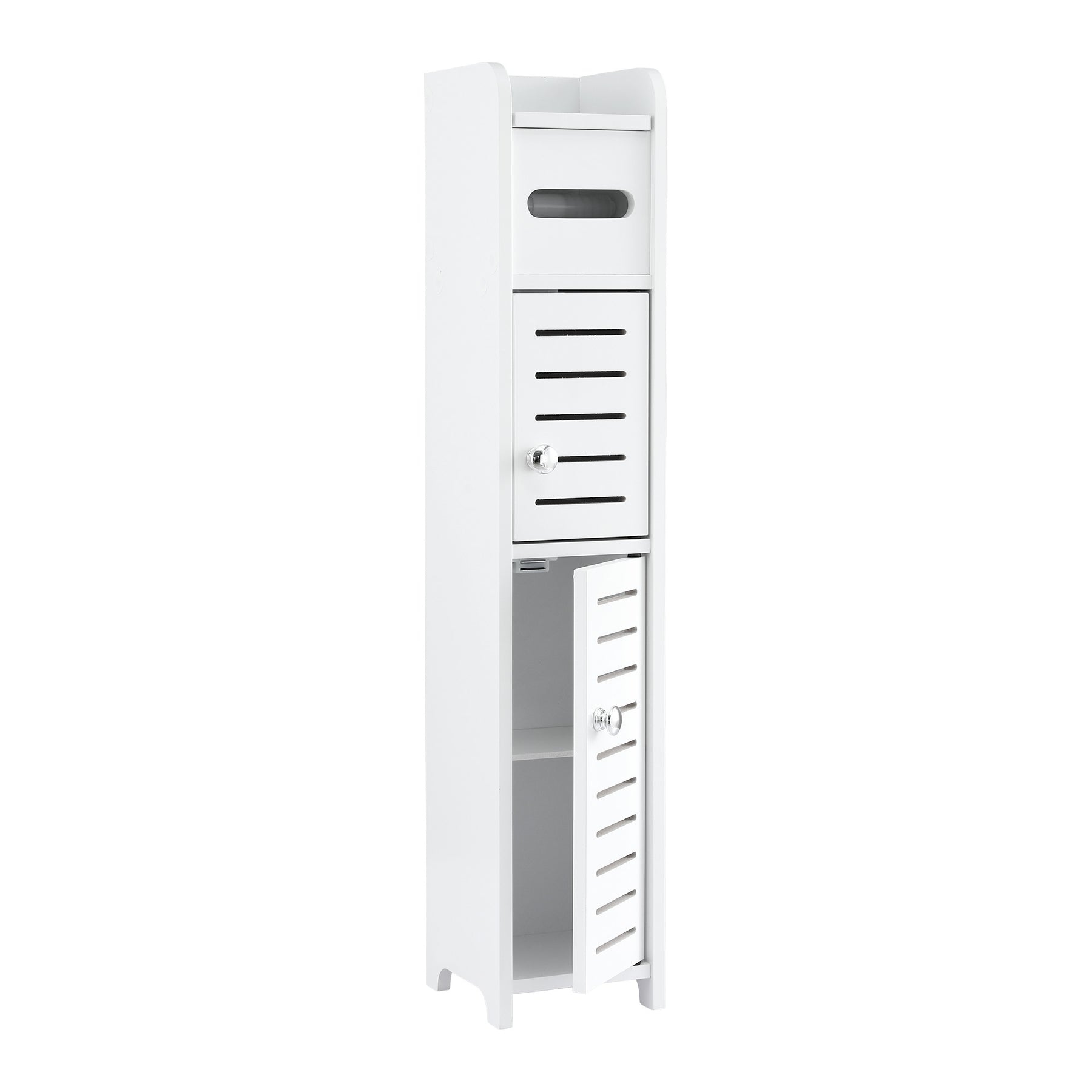 Artiss Bathroom Storage Cabinet 3-Tier Slim Toilet Paper Holder Organizer White - SuperSaverAU - view 1