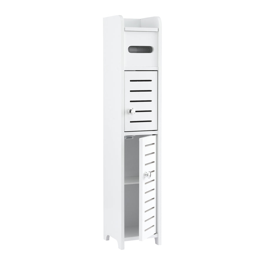 Artiss Bathroom Storage Cabinet 3-Tier Slim Toilet Paper Holder Organizer White - SuperSaverAU - view 1