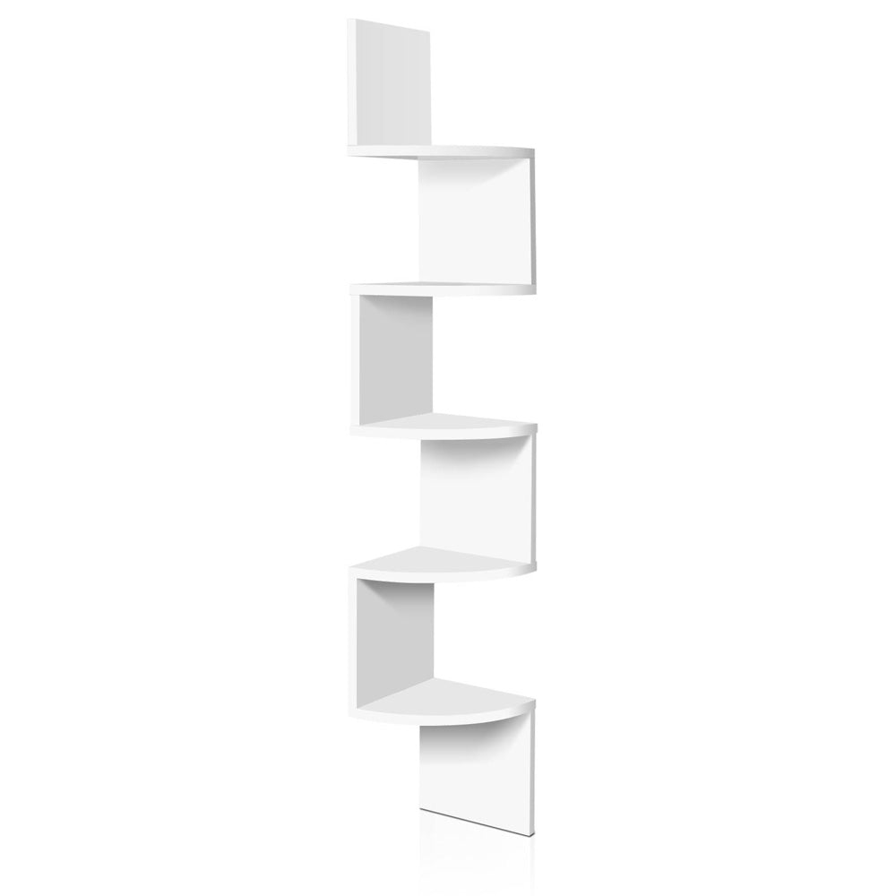 Artiss Wall Shelf Corner Floating 5-Tier White - SuperSaverAU - view 1